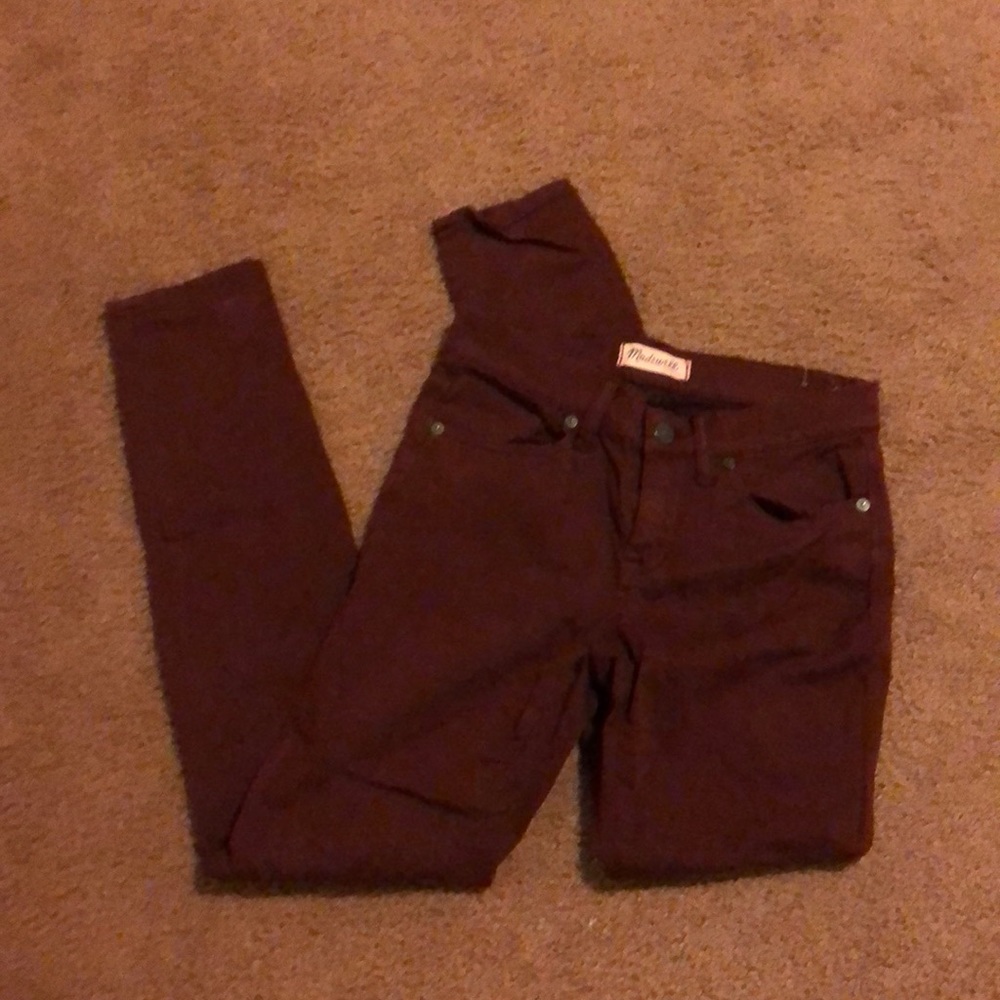 Madewell maroon skinny jeans